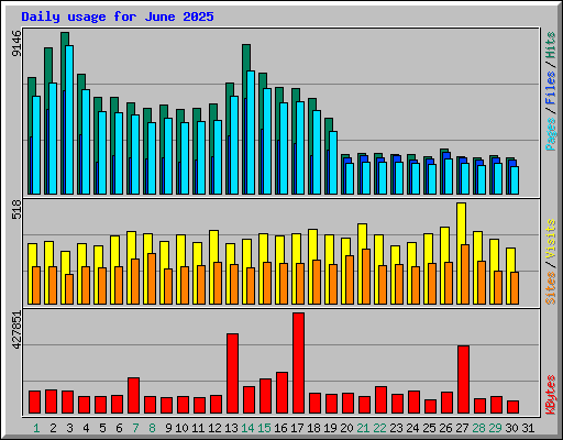 Daily usage for June 2025