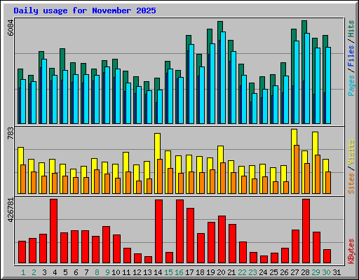 Daily usage for November 2025