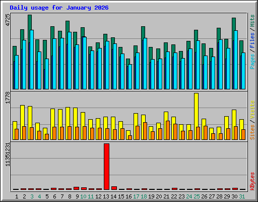 Daily usage for January 2026