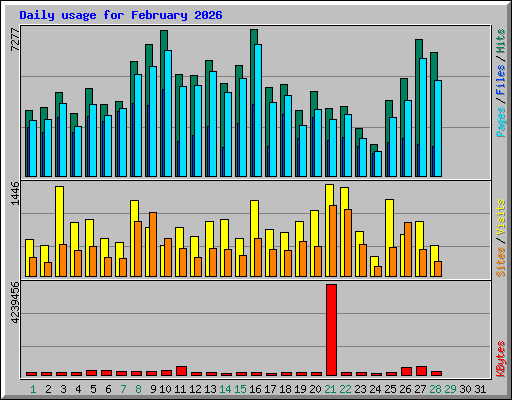 Daily usage for February 2026