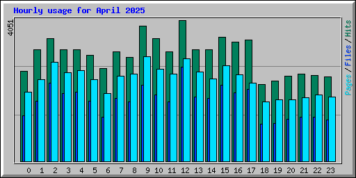 Hourly usage for April 2025