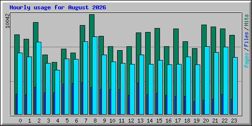 Hourly usage for August 2026
